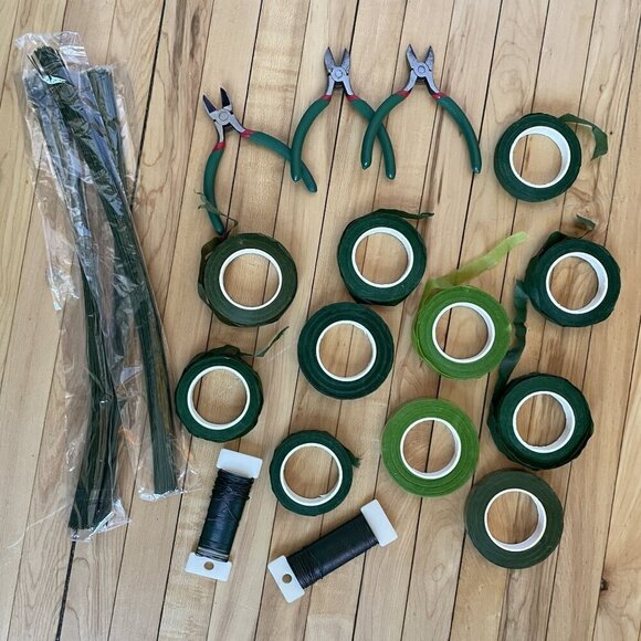 Floral tools bouquet making green flower tape wire wirecutters creative wedding - Picture 1 of 9